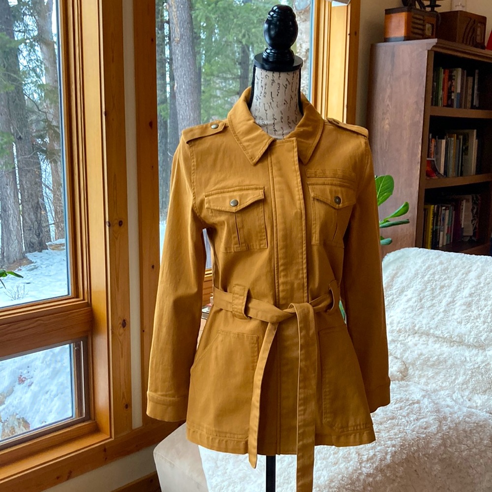 Yellow Zip Up Cargo Jacket - Size Small